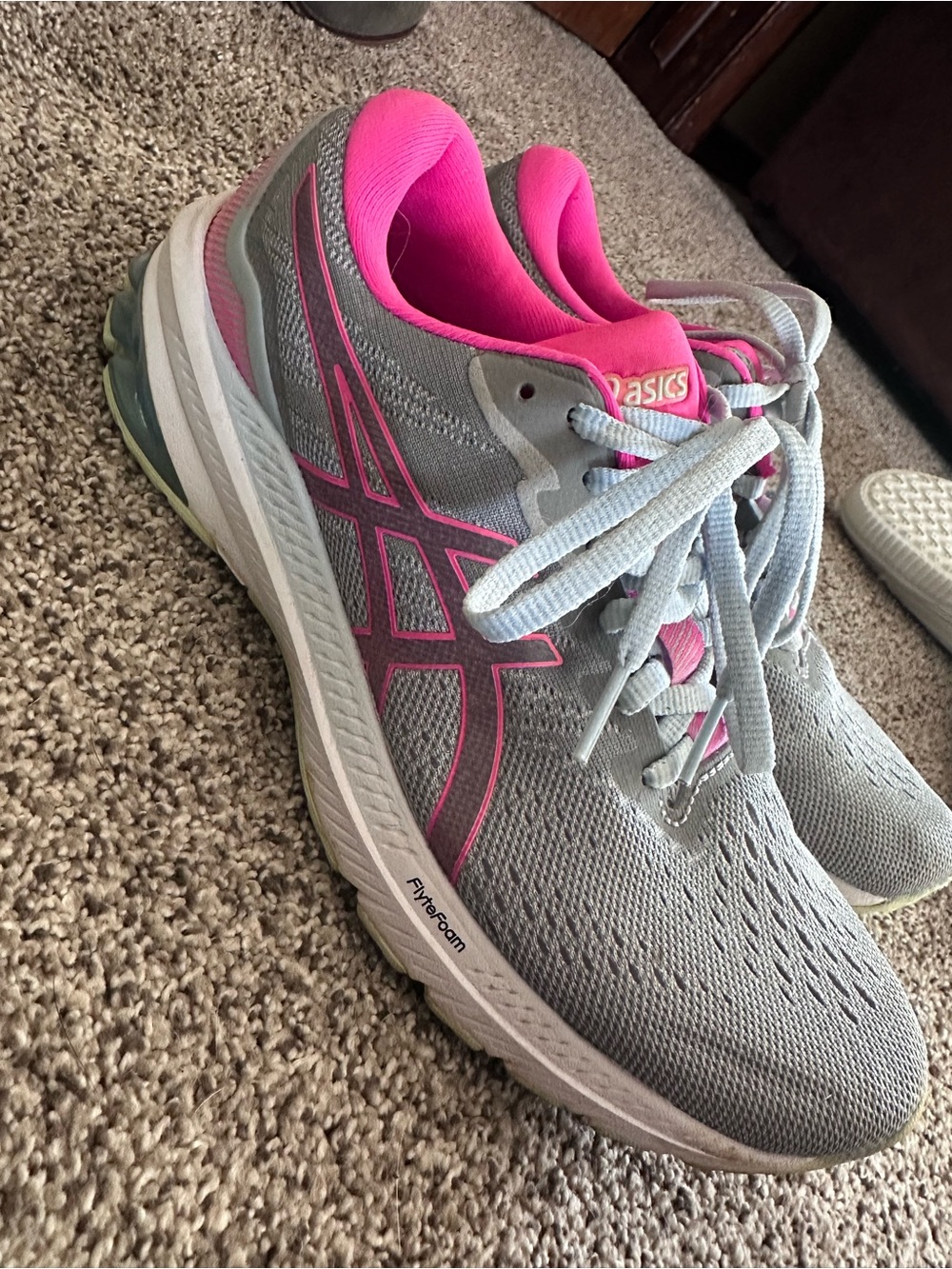 ASICS Gray and Pink Women's Running Sneakers